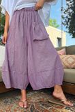 Arbi Gingham Pocket Culotte Pant Aubergine